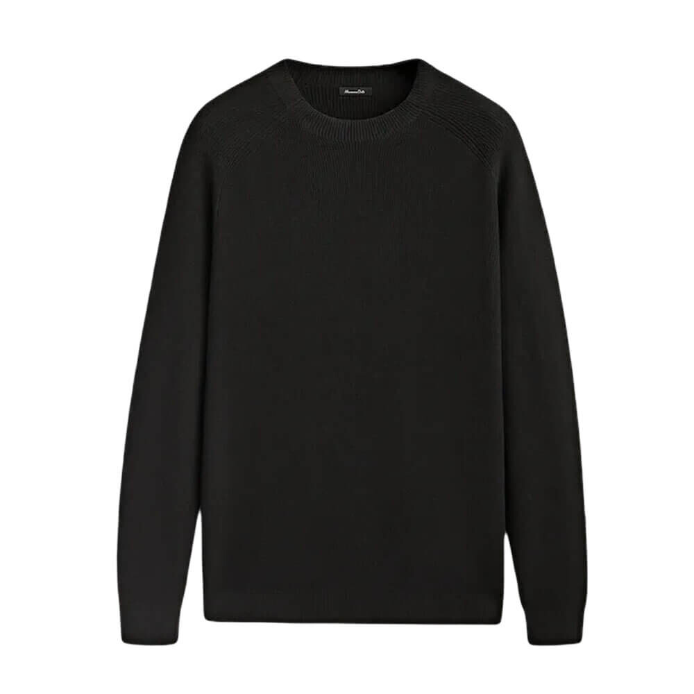 

Свитер Massimo Dutti Crew Neck Cotton Knit, черный