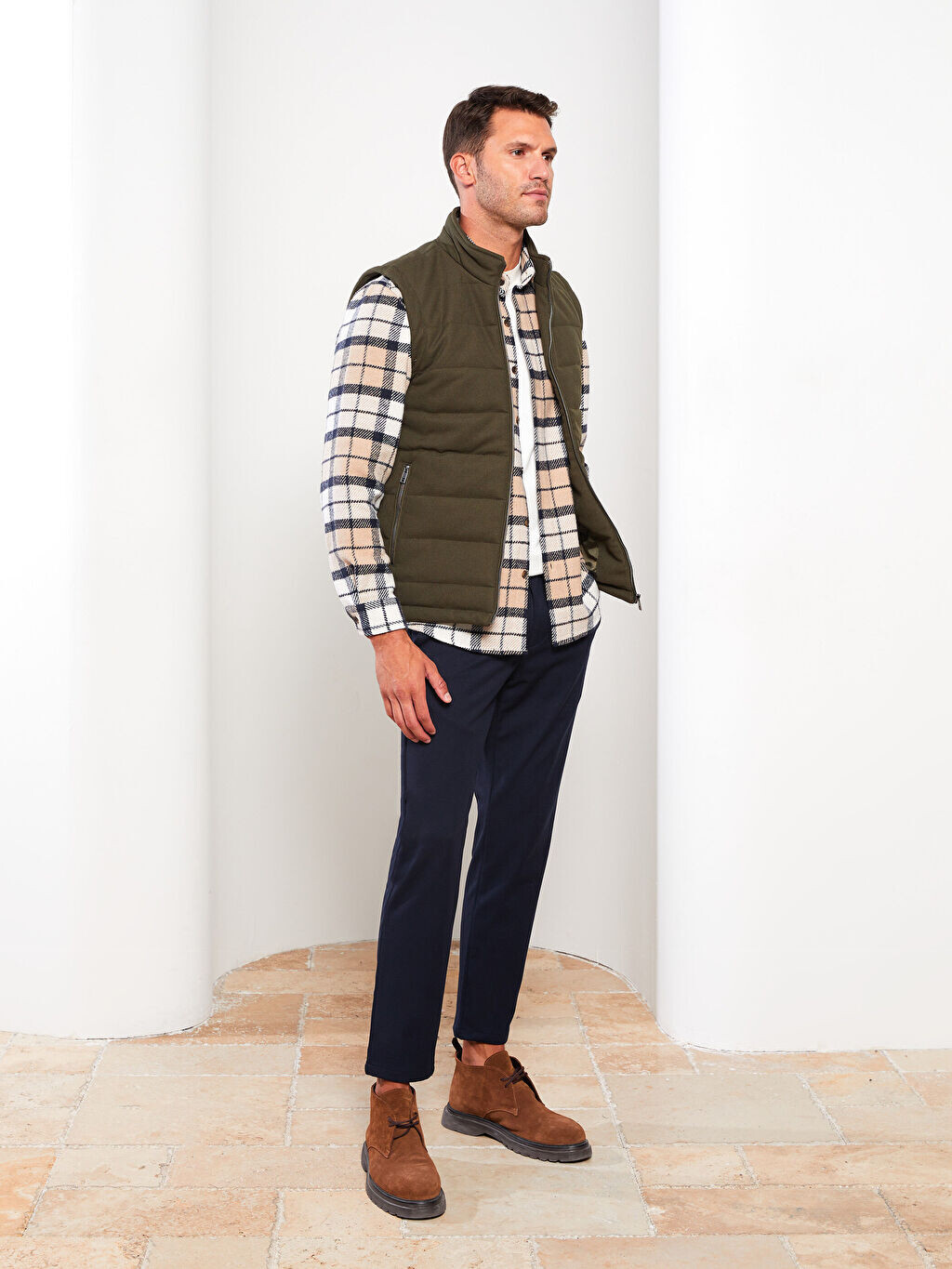

Мужской жилет Slim Fit с воротником-стойкой LCW Vision, Серый