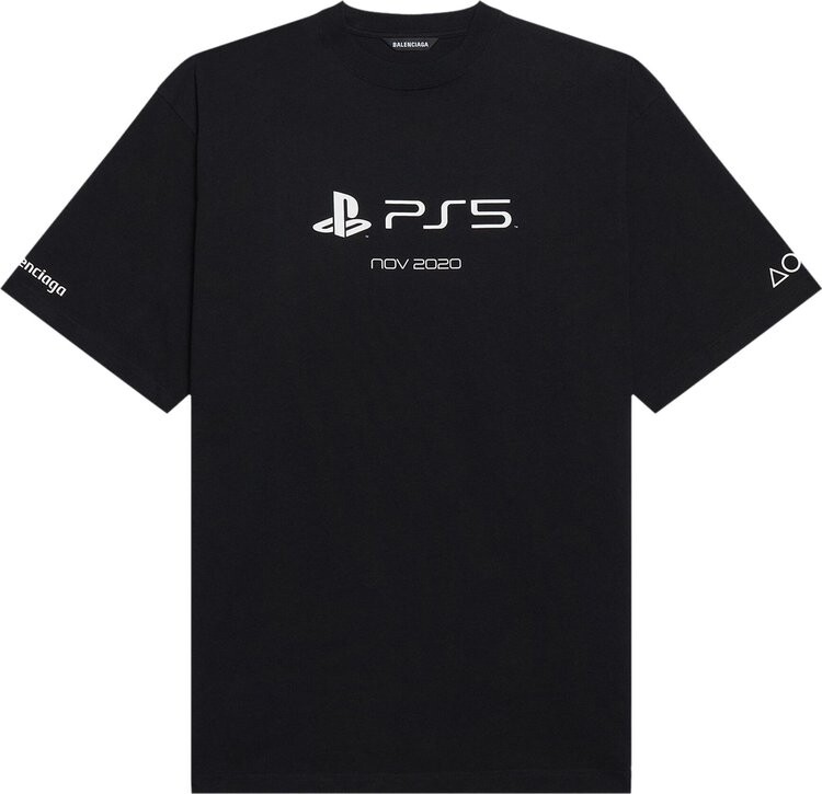 

Футболка Balenciaga Playstation Small Fit Tee 'Black/White', черный
