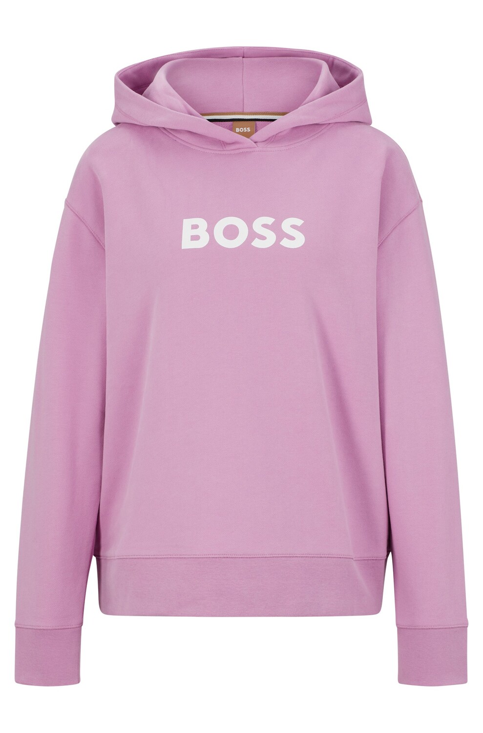 

Толстовка Hugo Boss Cotton-terry Hooded With Contrast Logo, розовый