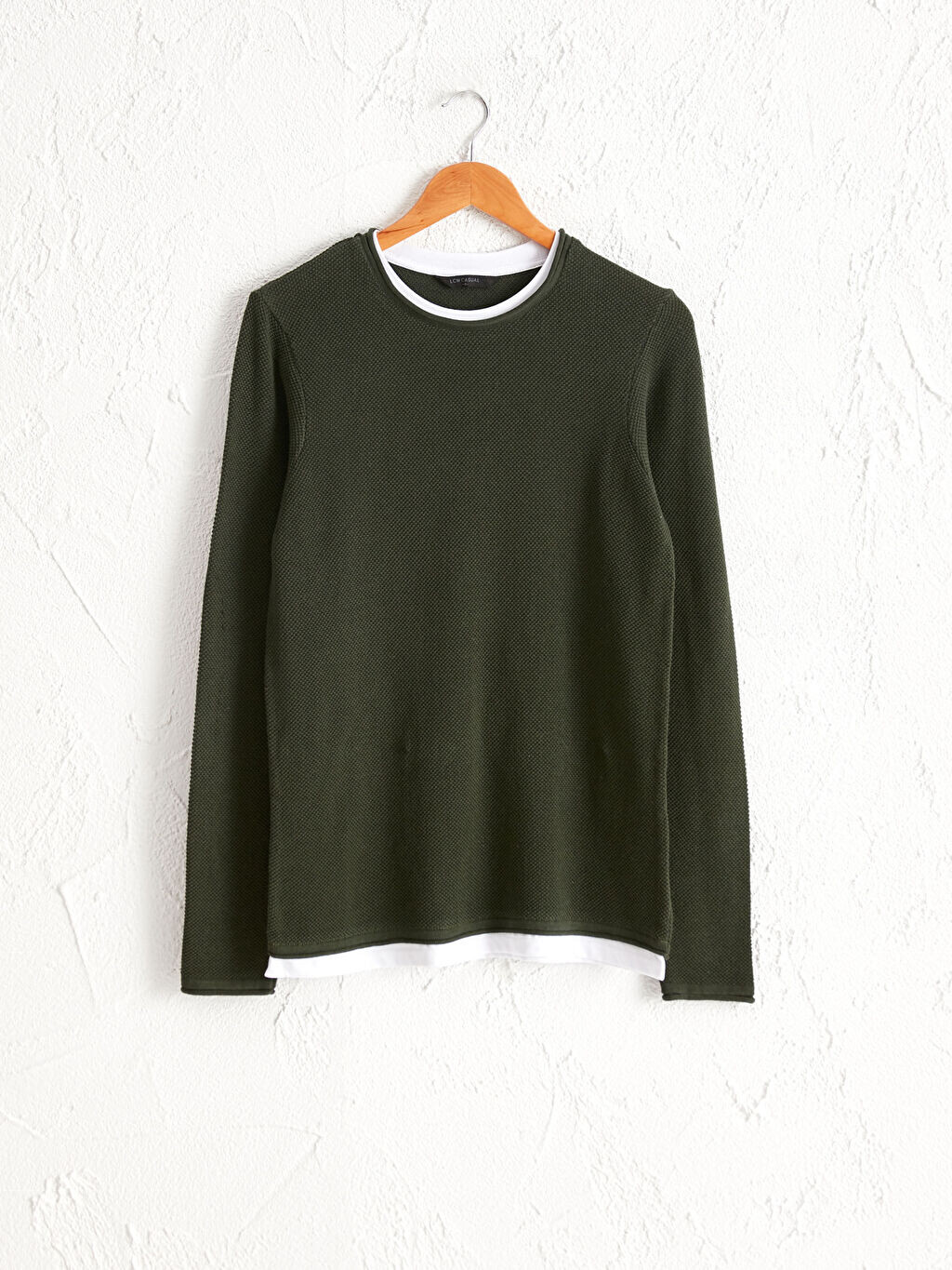 

Однотонный свитер с круглым вырезом LCW Casual