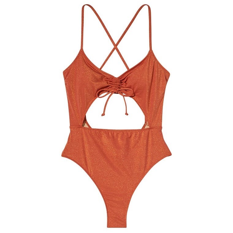 

Купальник Victoria's Secret Swim Ruched Shine Cutout, оранжевый