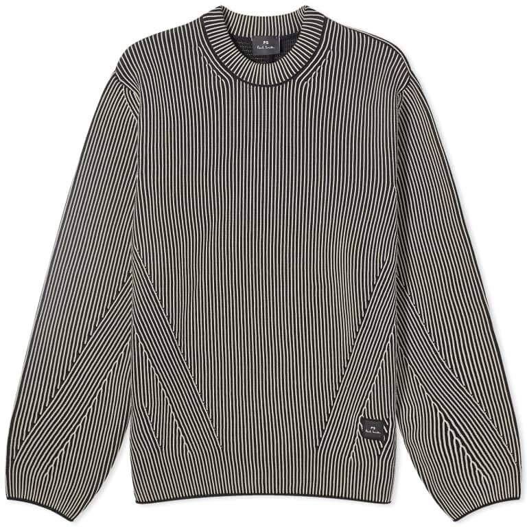 

Джемпер Paul Smith Ribbed Crew Knit, черный/белый