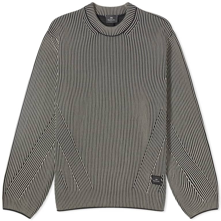 Джемпер Paul Smith Ribbed Crew Knit, черный/белый