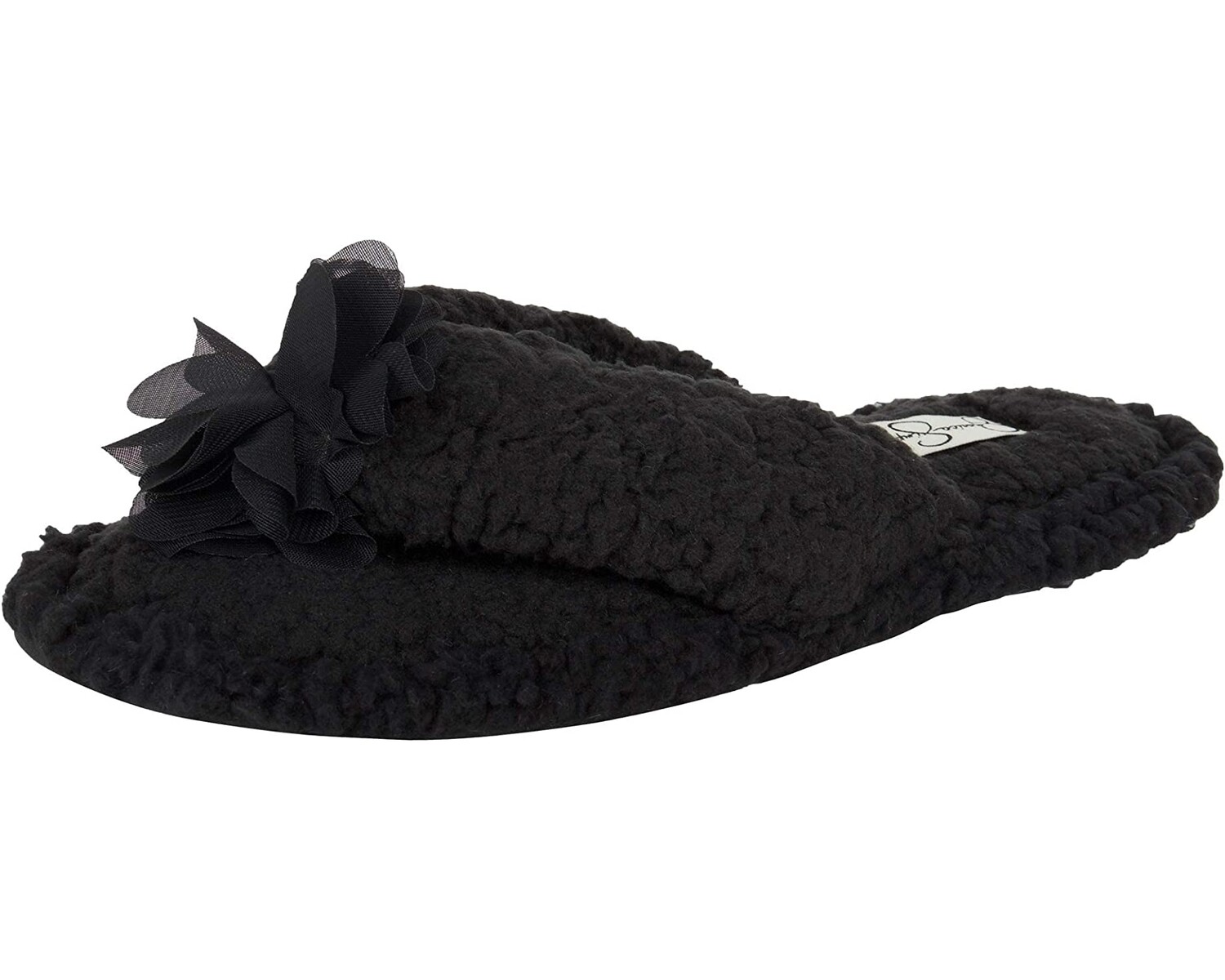 

Слипперы Women's Fluffy Plush Slide-On Sandal House Slippers with Memory Foam Jessica Simpson, черный