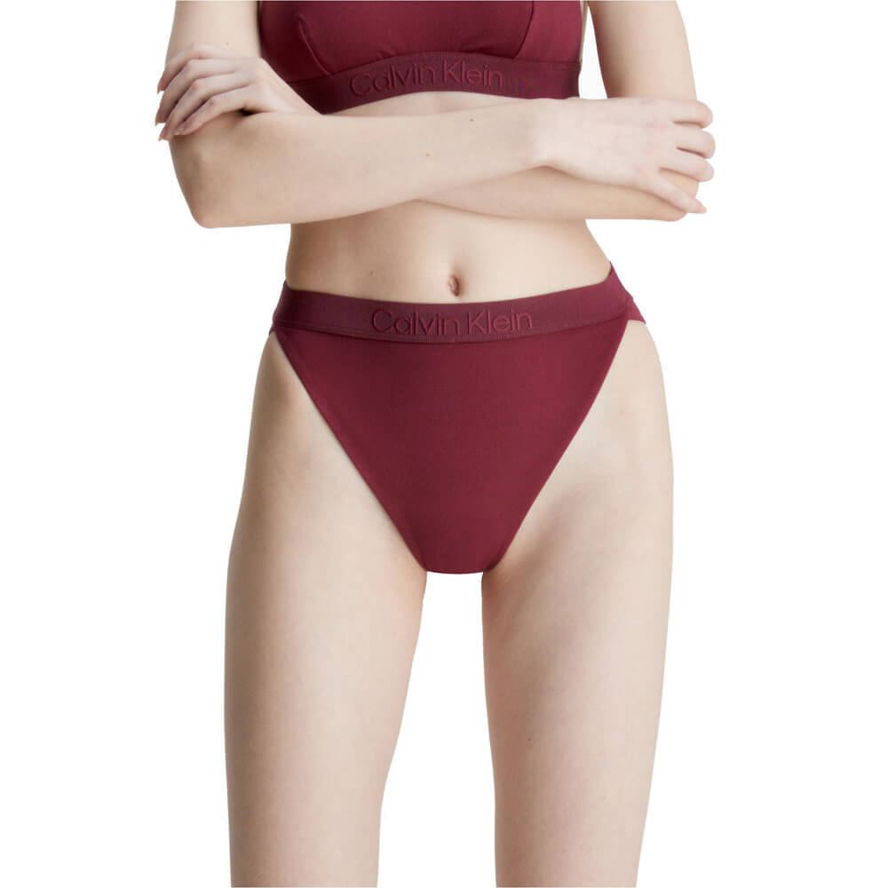 цена Плавки бикини Calvin Klein Core Tonal High Waist, бордовый