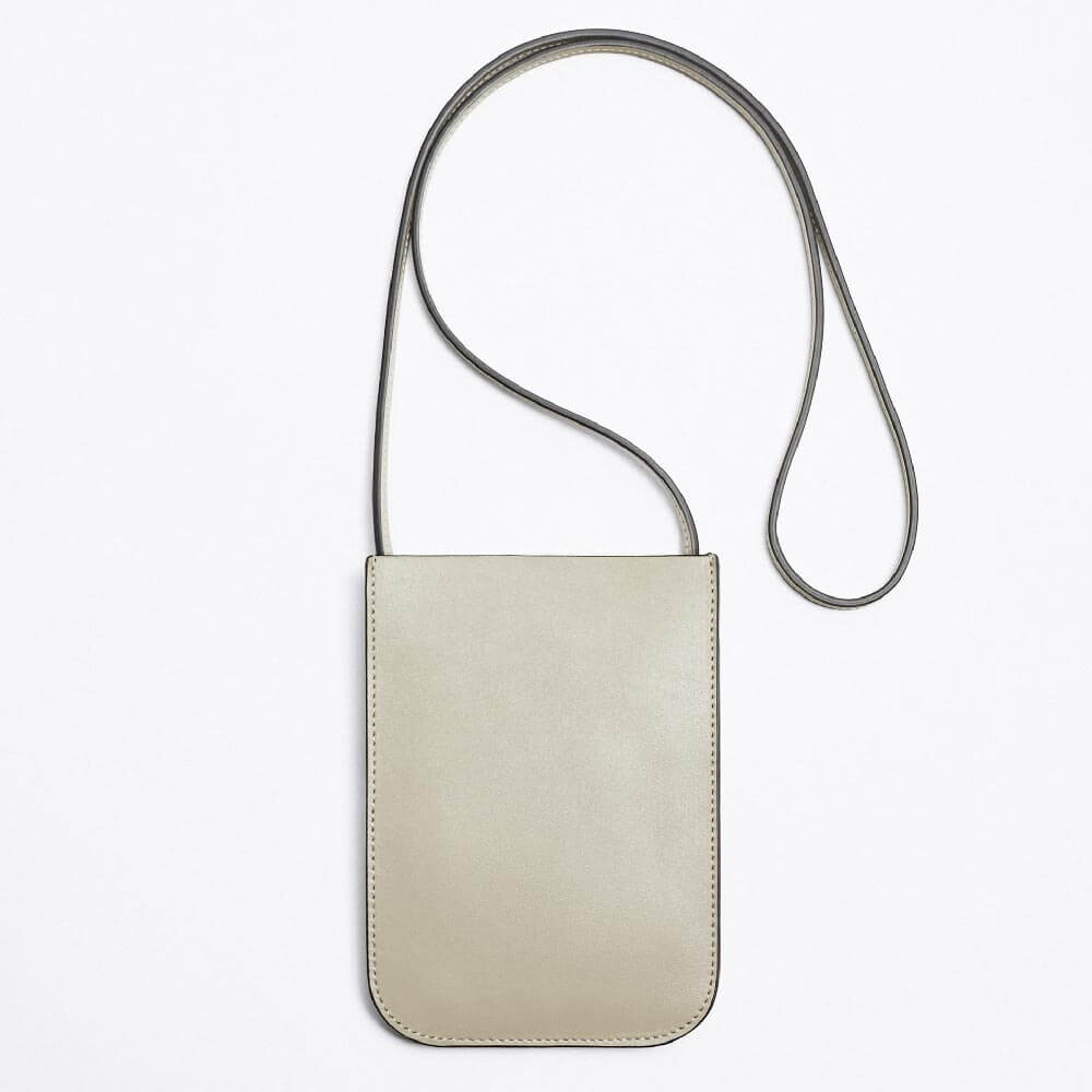 

Мини-сумка Zara Leather Mini Crossbody, светло-бежевый