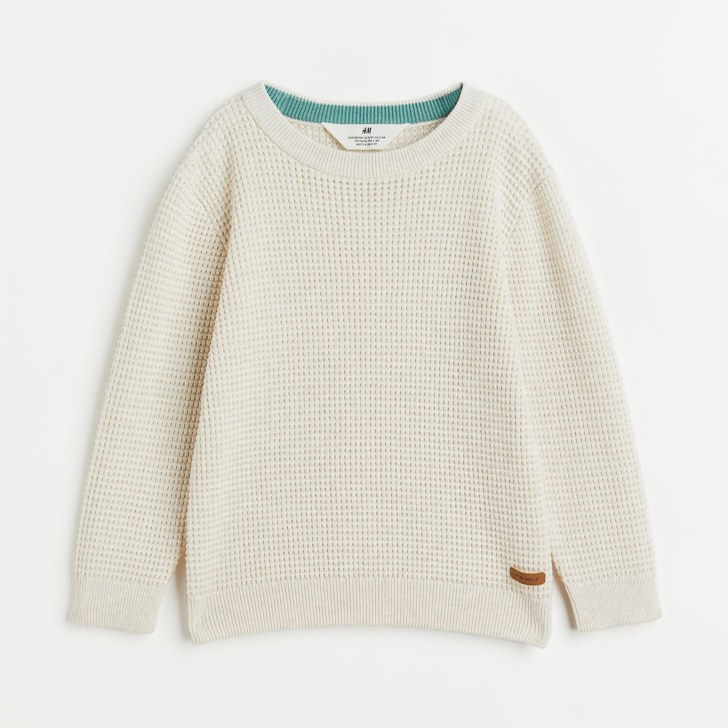 

Хлопковый свитер вафельной вязки H&M Solid-color, белый