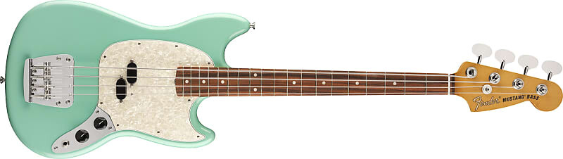 

Vintera '60s Mustang Bass, накладка на гриф Pau Ferro, цвет морской пены зеленый Fender