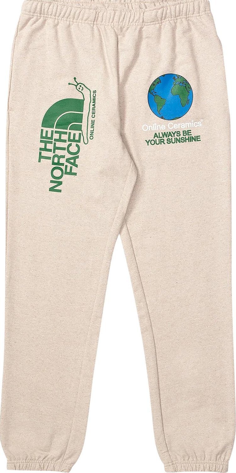 Спортивные брюки The North Face x Online Ceramics Graphic Sweatpants 'White Regrind', кремовый - фото