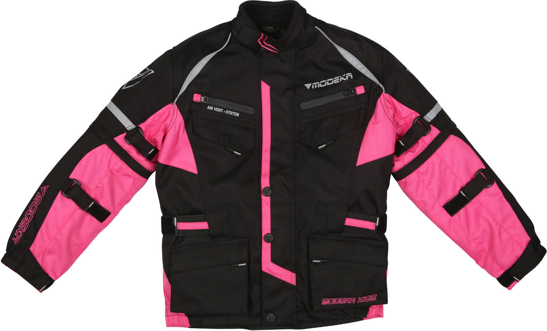 цена Куртка Modeka Tourex II детская мотоциклетная текстильная, черный/розовый