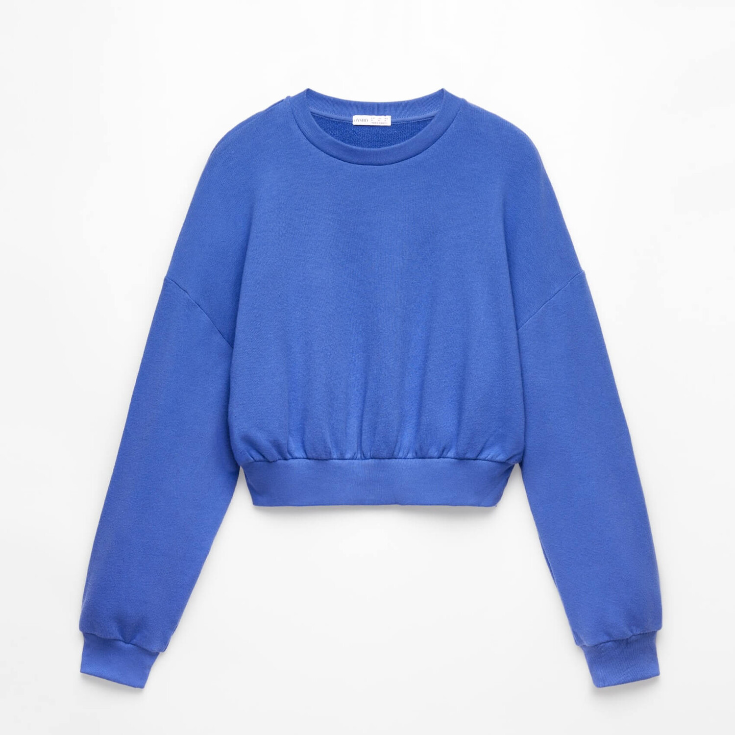 

Свитшот Oysho Cotton Blend Crop, синий