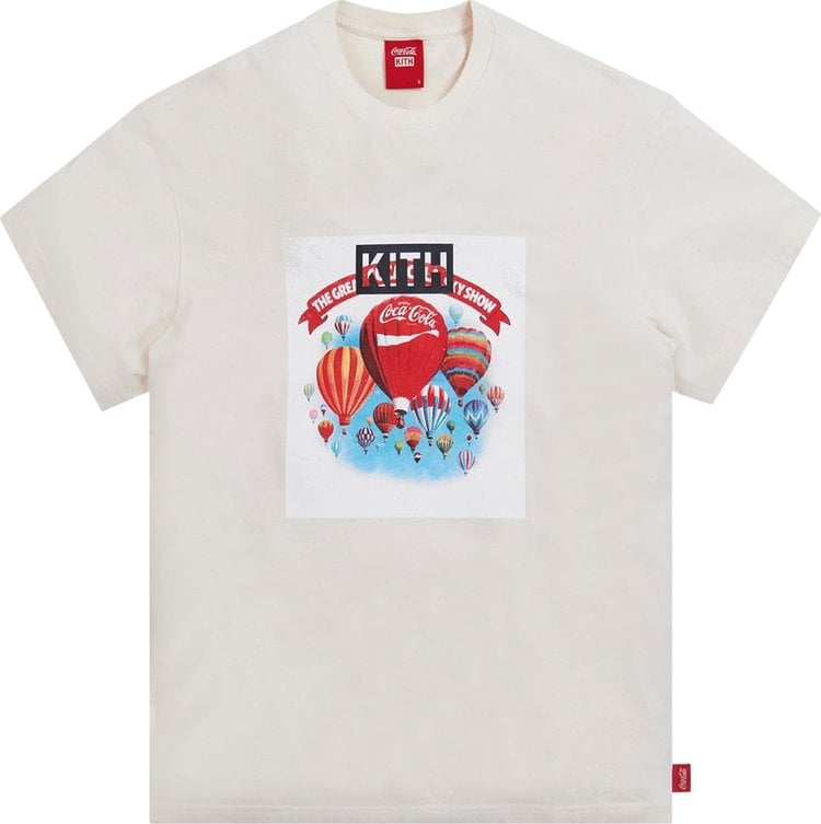 Футболка Kith x Coca-Cola Balloon Vintage Tee 'Ivory', кремовый - фото