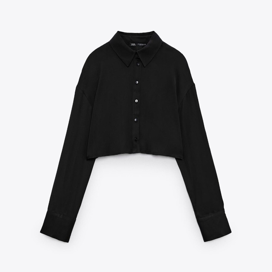 

Рубашка Zara Satin, черный
