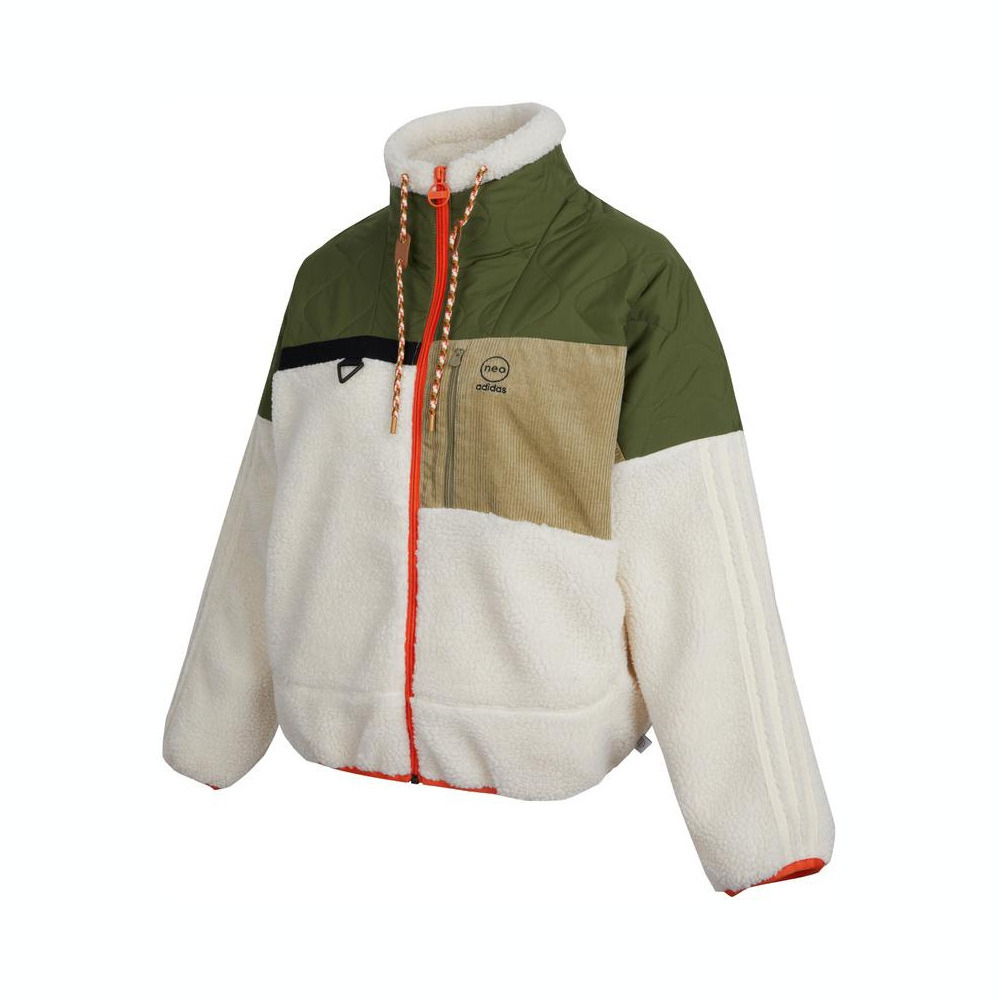цена Куртка Adidas casual, бежевый/темно-зеленый/красный
