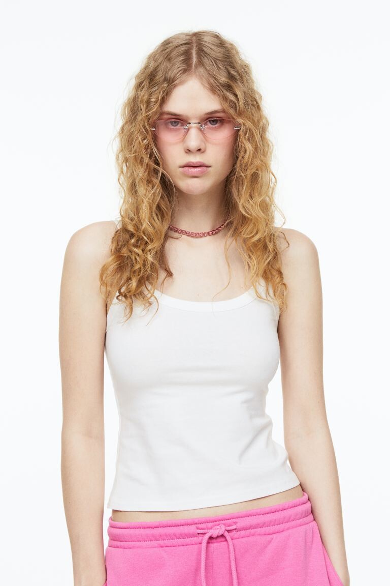 

Хлопковая майка H&M, белый