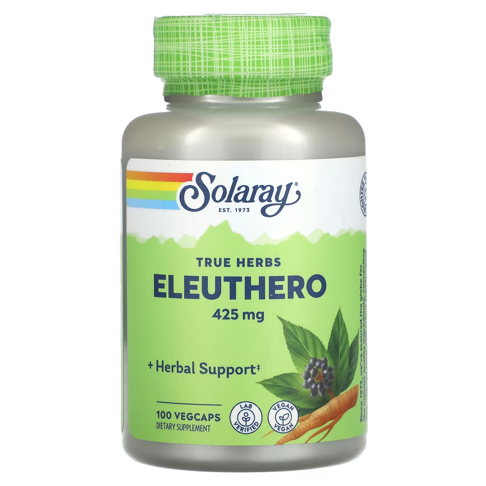 Solaray True Herbs Элеутерококк 425 мг 100 растительных капсул