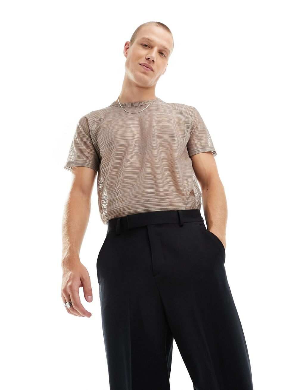 

Коричневая футболка реглан с лесенкой ASOS DESIGN, Коричневый