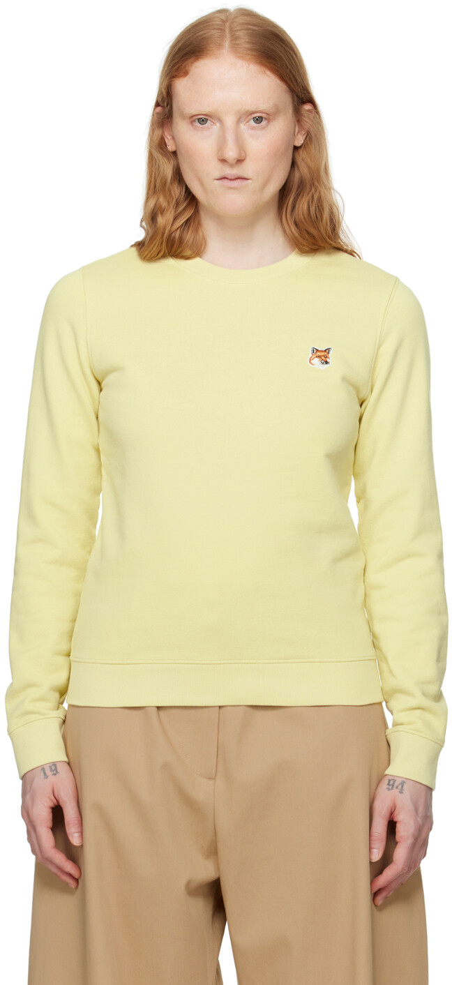 

Желтый свитшот с головой лисы Maison Kitsune, цвет Chalk yellow