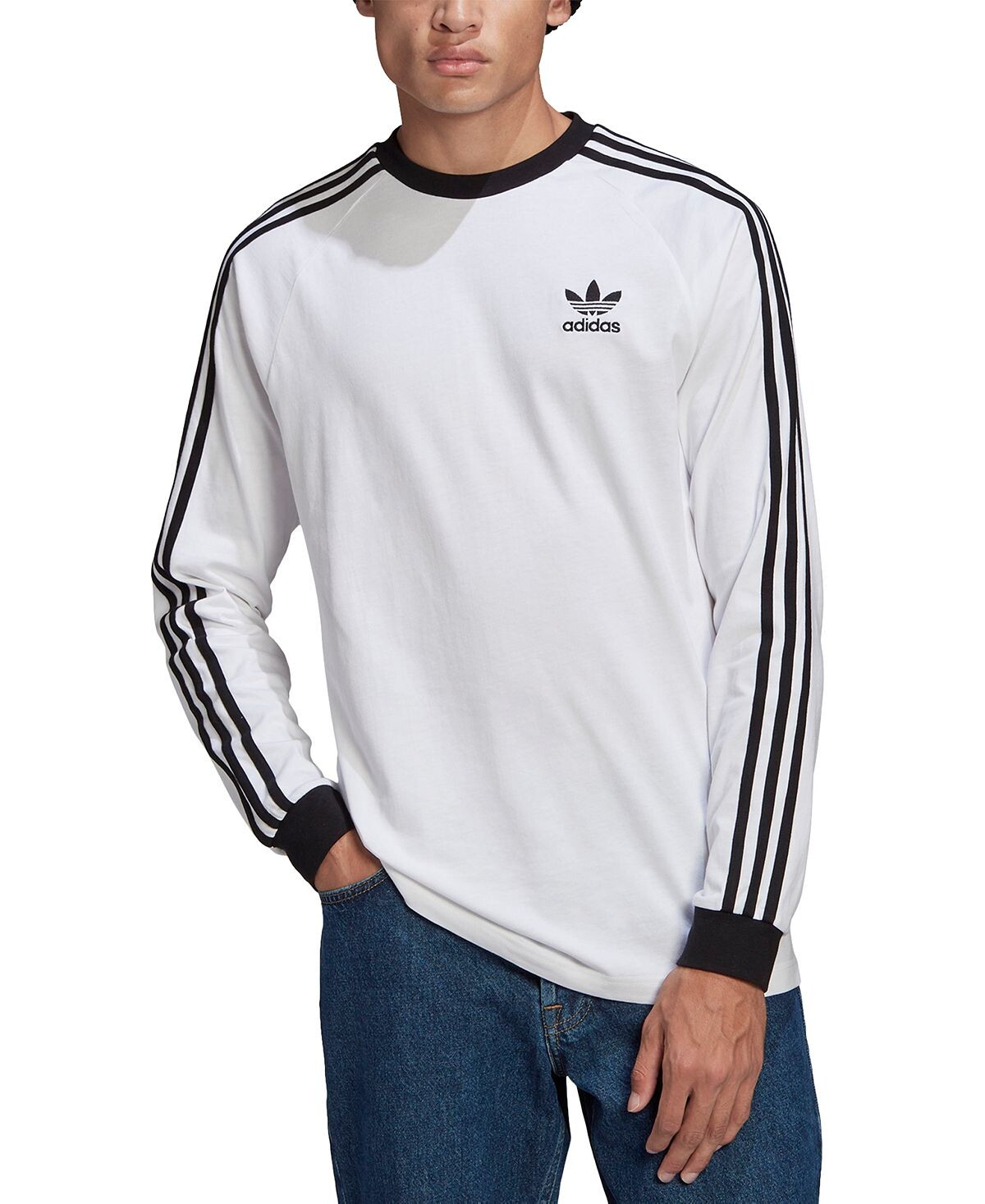 

Мужская облегающая футболка adicolor classics с 3 полосками и длинными рукавами adidas, мульти