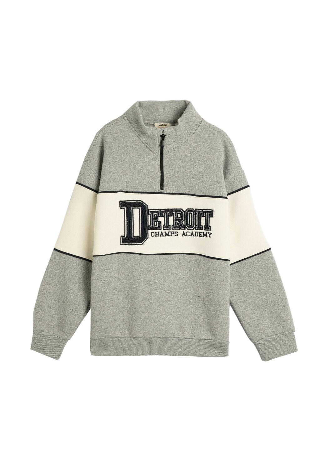 

Толстовка HIGH NECK HALF ZIPPER COLOR BLOCK BRUSHED INTERIOR Koton, цвет white
