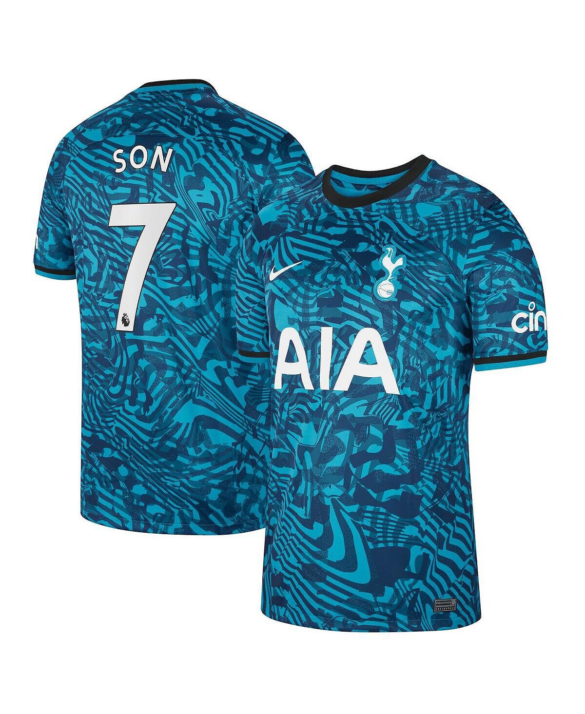 

Мужская футболка son heung-min blue tottenham hotspur 2022/23, третья копия игрока Nike, синий