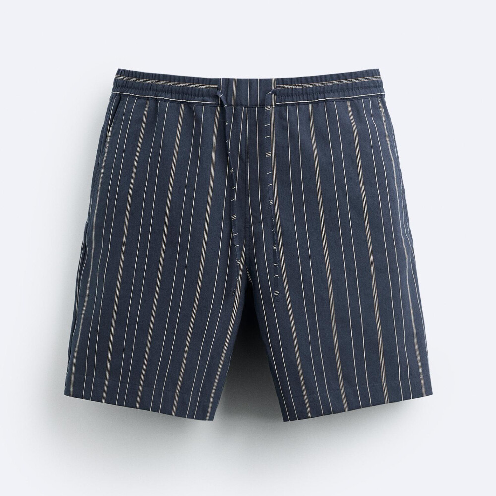 

Шорты Zara Striped, темно-синий