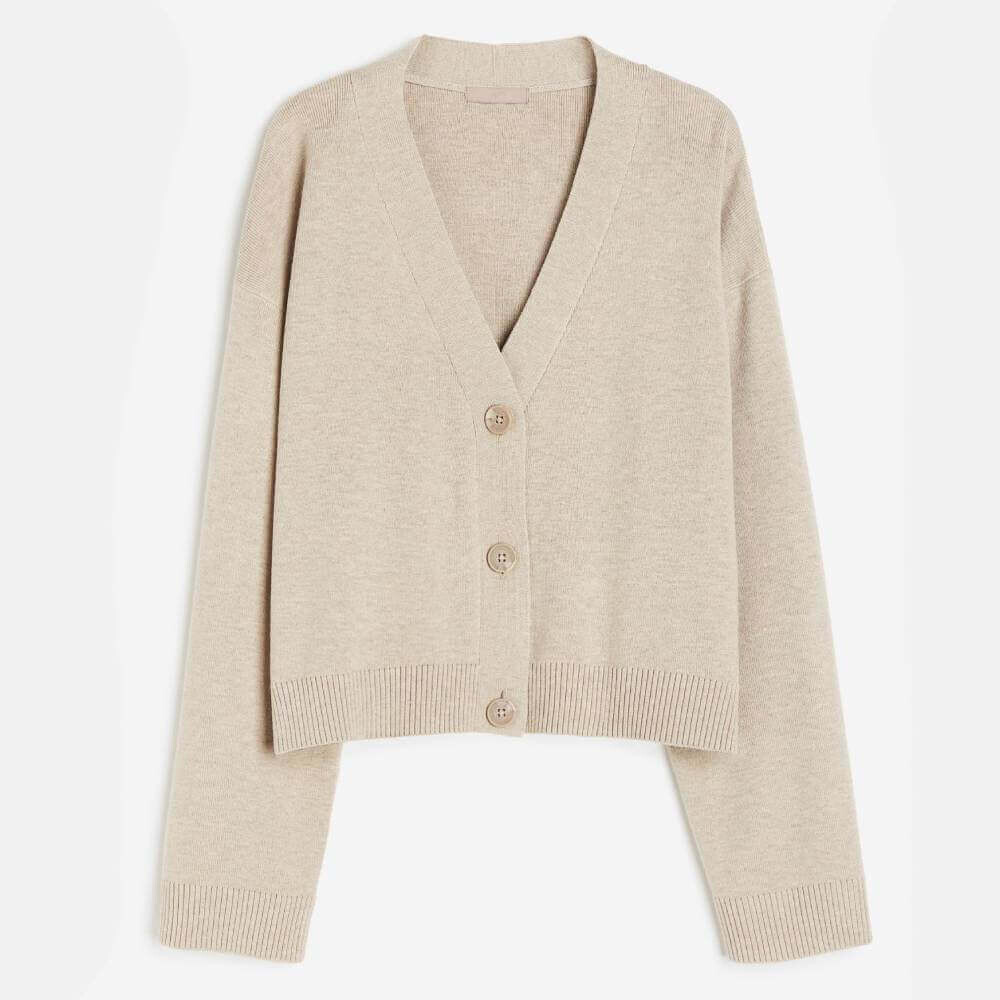 

Кардиган H&M Fine Knit, бежевый