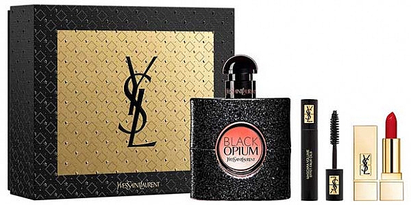 Парфюмерный набор Yves Saint Laurent Black Opium, 3 предмета - фото