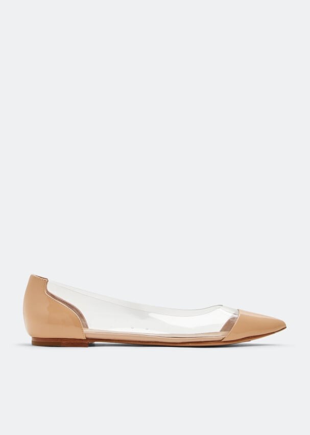 

Балетки GIANVITO ROSSI Plexi ballet flats, бежевый