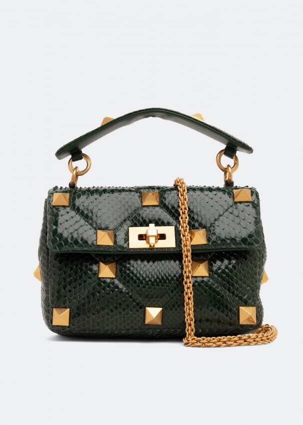 

Сумка VALENTINO GARAVANI Roman Stud medium shoulder bag, зеленый