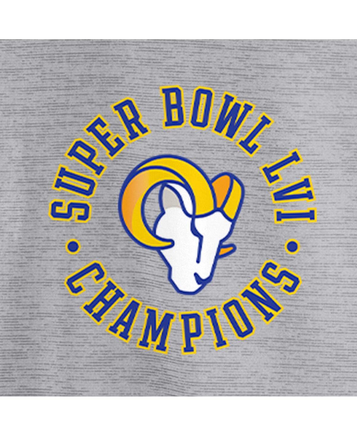 Мужская фирменная серая футболка-поло los angeles rams super bowl lvi  champions Fanatics, серый