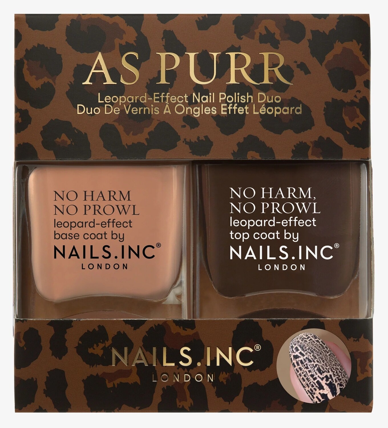 

Комплект лаков для ногтей Nails Inc Duo, леопардовый принт, 2 предмета