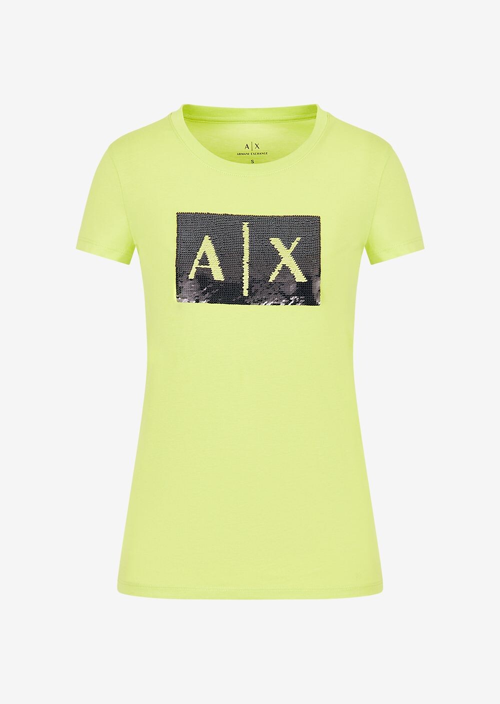 

Хлопковая футболка узкого кроя Armani Exchange, зеленый