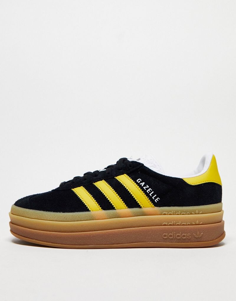 

Черно-желтые кроссовки на резиновой подошве adidas Gazelle Bold