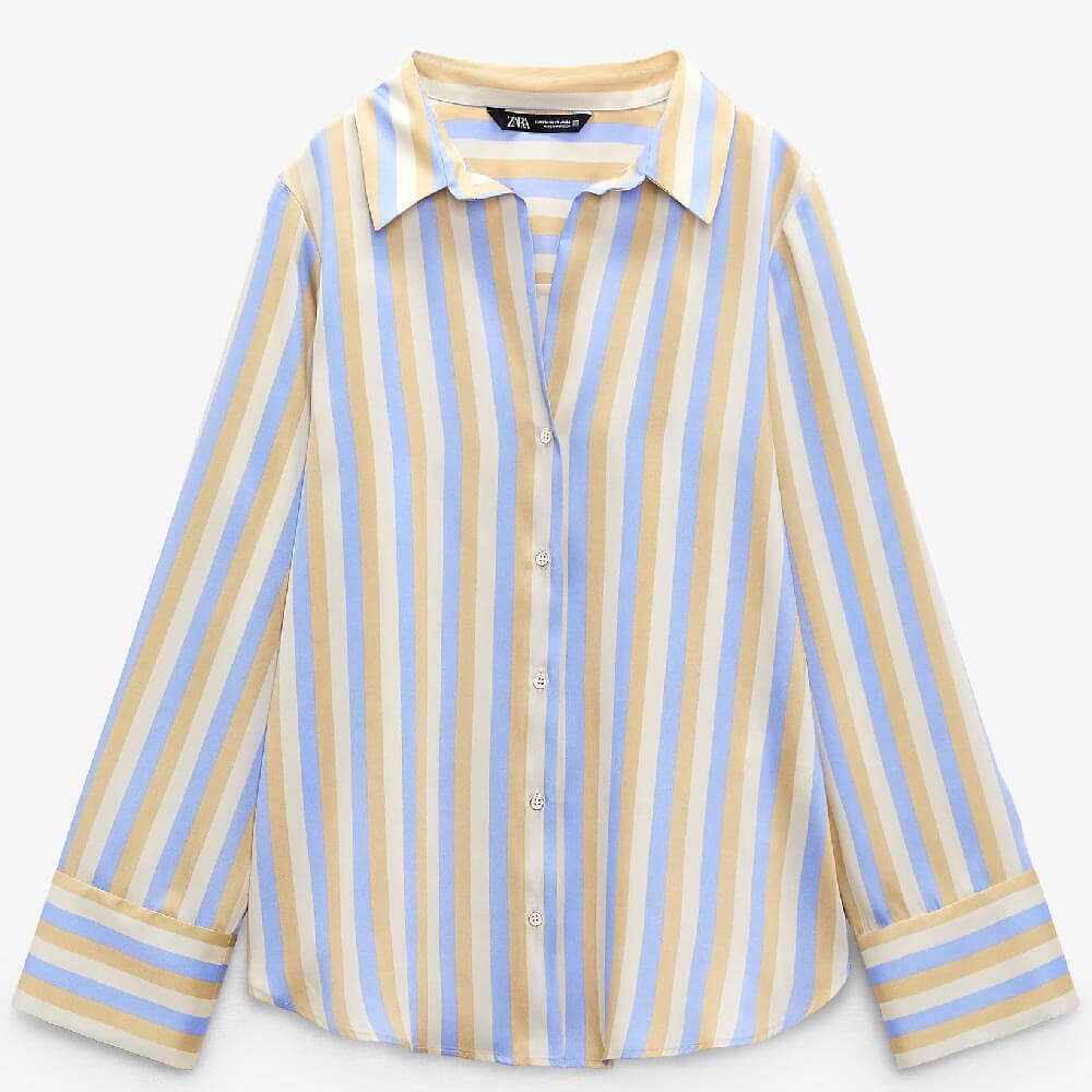 

Рубашка Zara Striped Satin, мультиколор