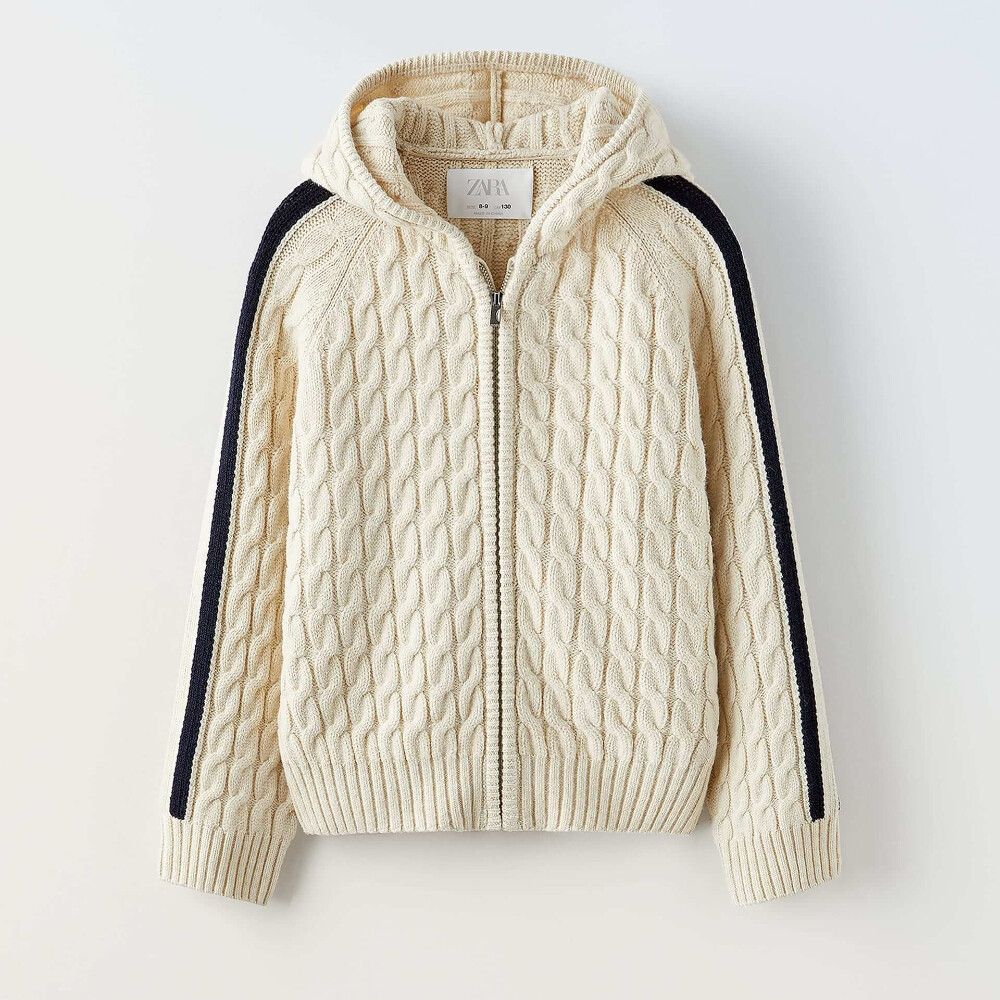 

Кардиган для девочки Zara Hooded Knit, экрю