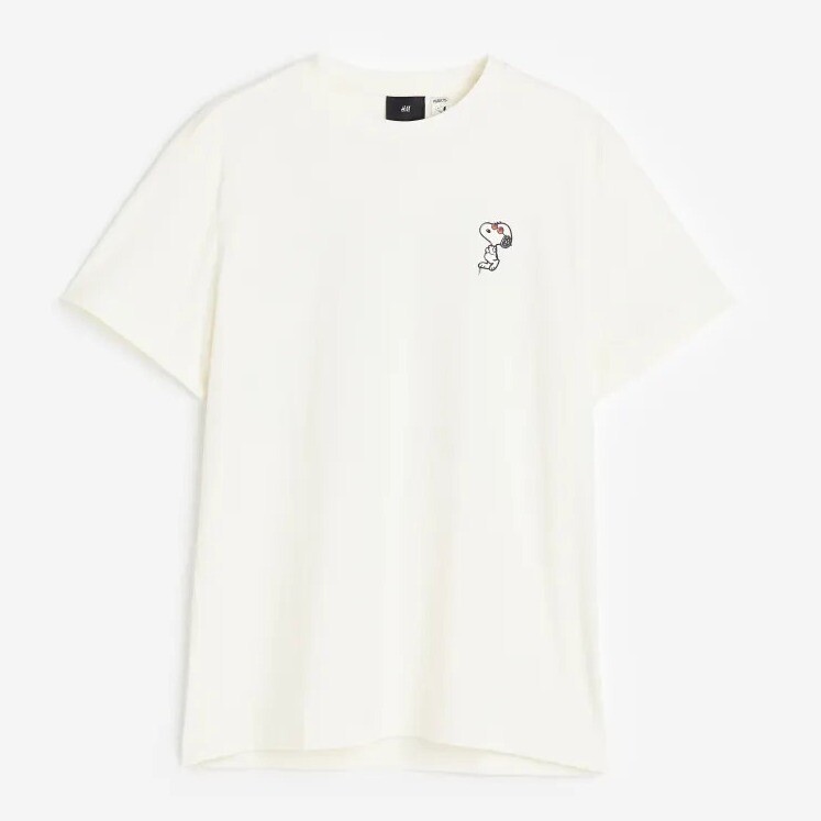 

Футболка H&M Snoopy Regular Fit, молочный