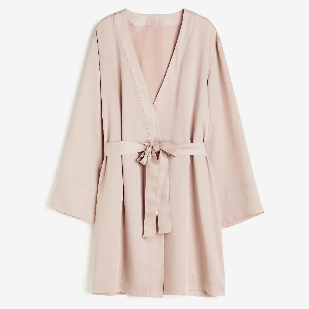 

Халат H&M Satin, светло-розовый