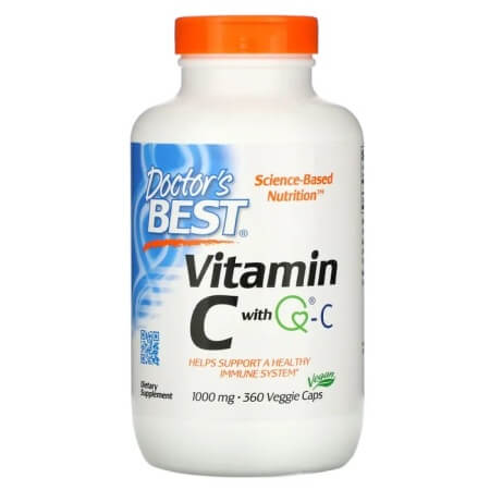 Витамин C с Q-C, Doctor's Best, 1000 мг, 360 растительных капсул цена и фото