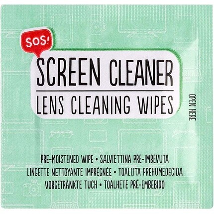 

Предварительно смоченные салфетки Sos Screen Cleaner 15X13 см, 12 салфеток, Legami