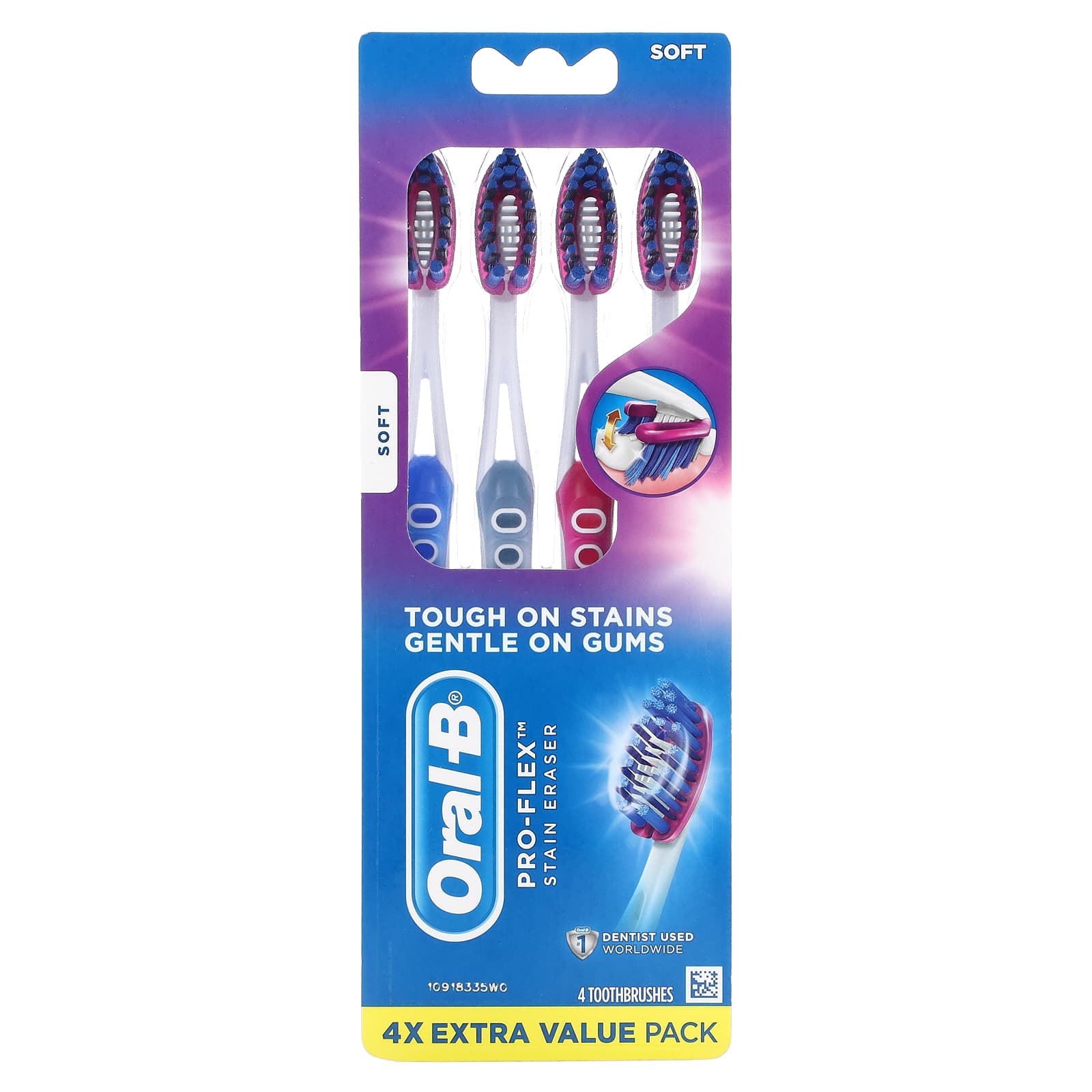 Зубные Щетки Oral-B Pro-Flex мягкие, 4 зубные щетки oral b sensi soft extra soft 2 зубные щетки