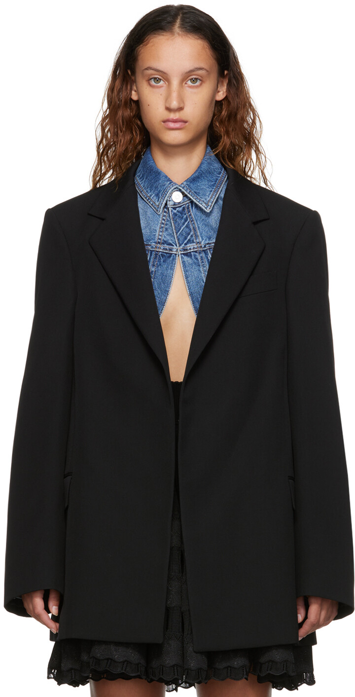 

Черный шерстяной пиджак ALAÏA