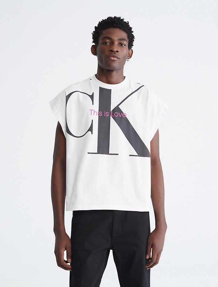 

Свободная футболка Pride с круглым вырезом Calvin Klein, белый