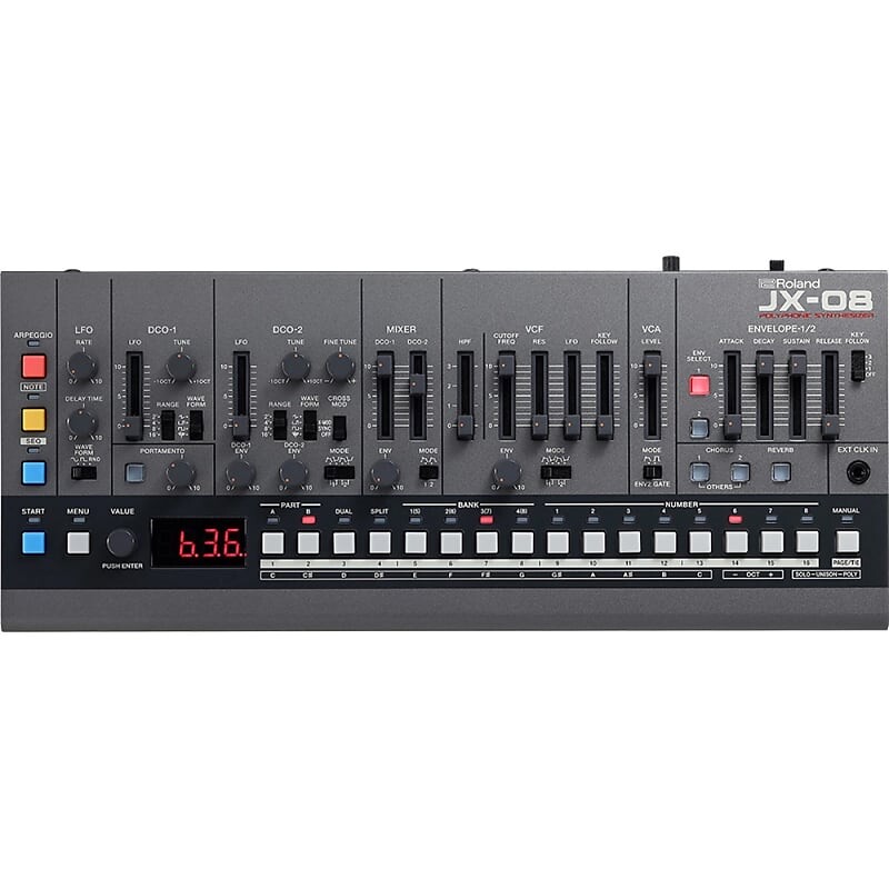 цена Модуль полифонического синтезатора Roland JX-08 Boutique Series JX-8P с 2 осцилляторами