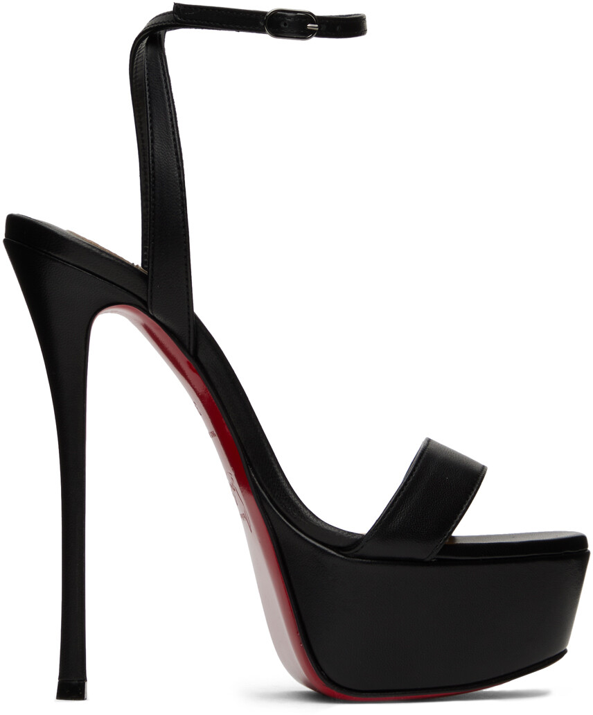 

Черные босоножки на каблуке Loubi Queen Alta Christian Louboutin