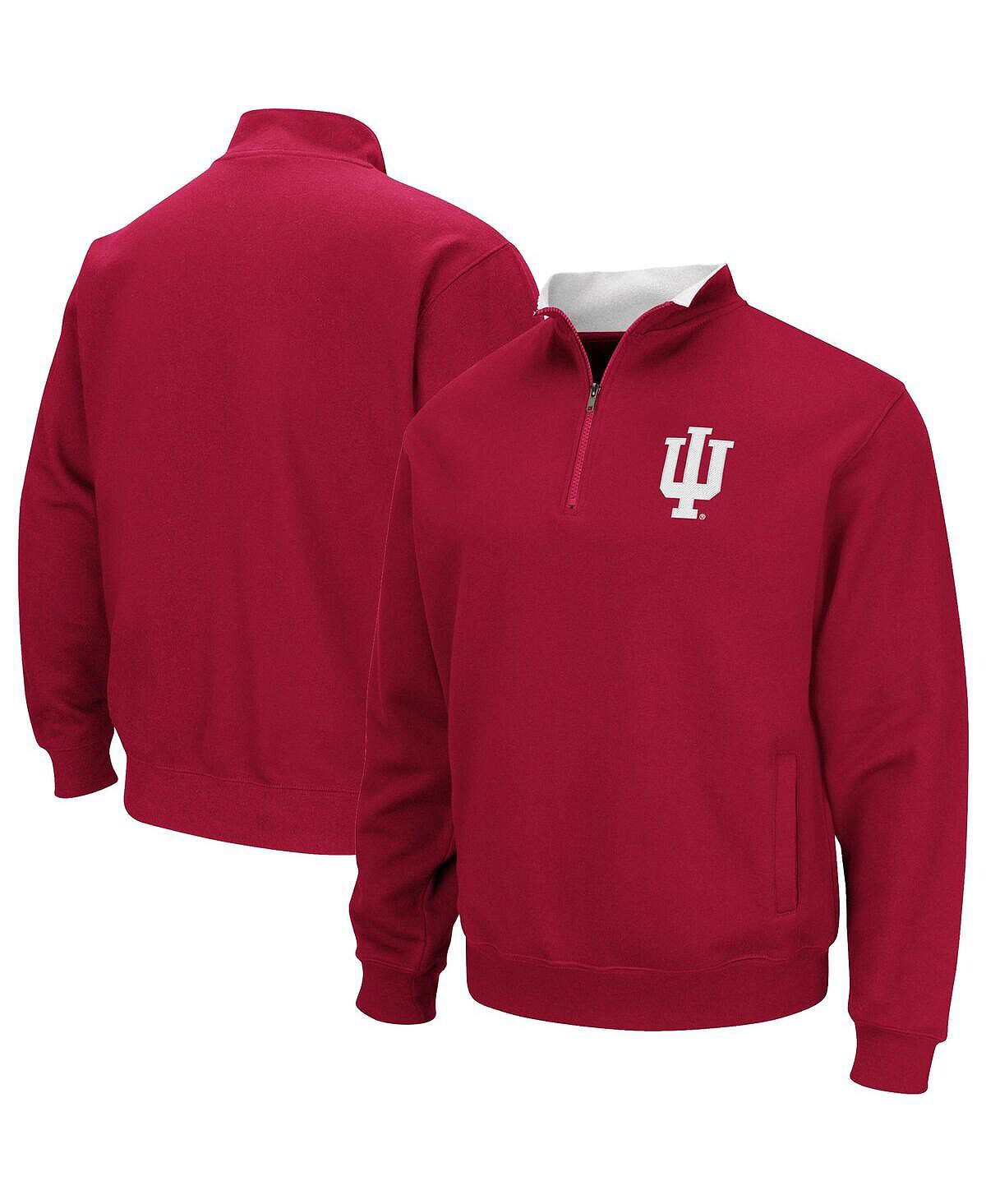 

Мужская темно-красная толстовка indiana hoosiers big and tall tortugas logo с молнией на четверть Colosseum