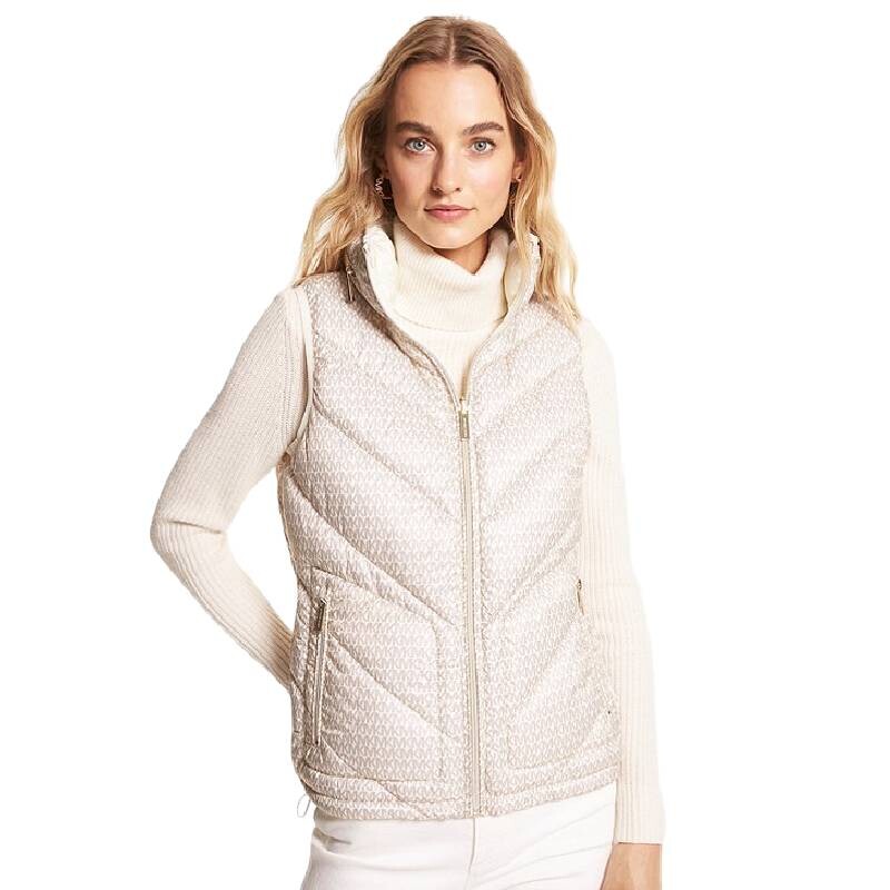 

Жилет Michael Michael Kors Reversible Logo Print, серо-белый
