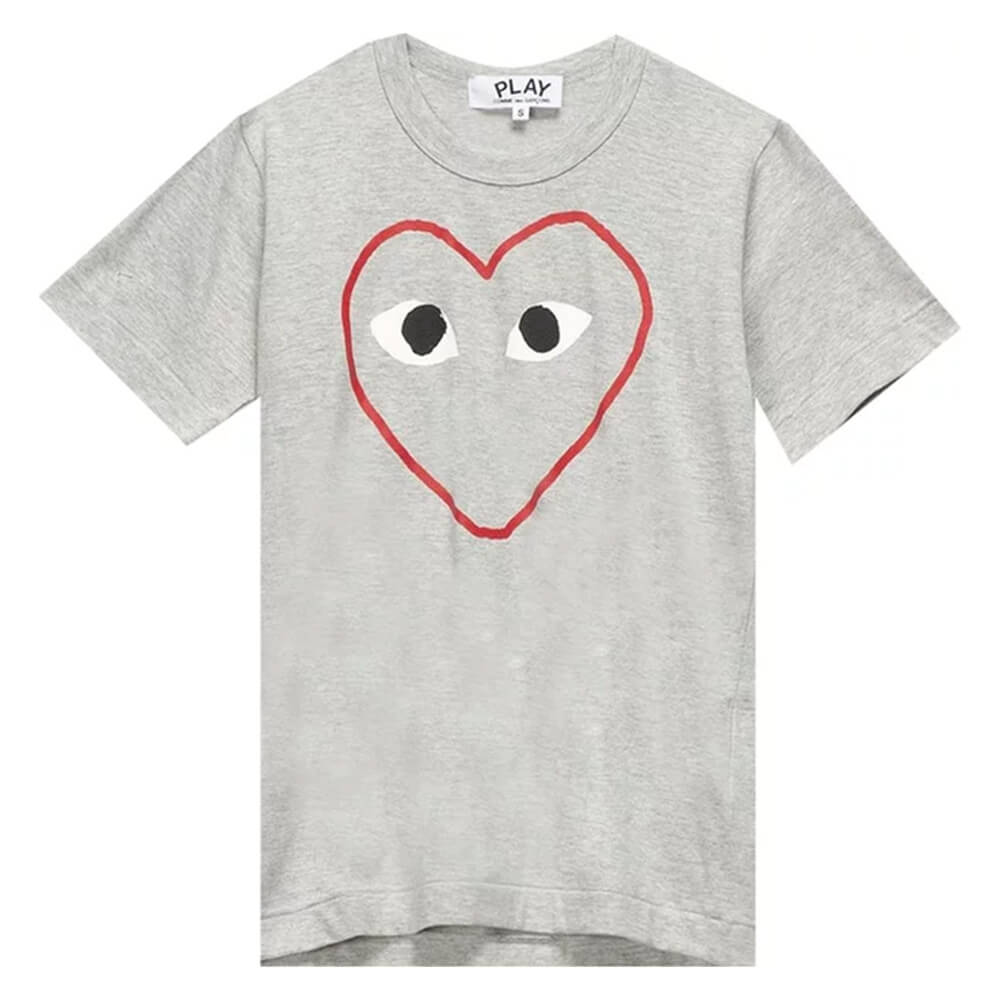 Футболка Comme Des Garçons Play Logo Print, серый - фото