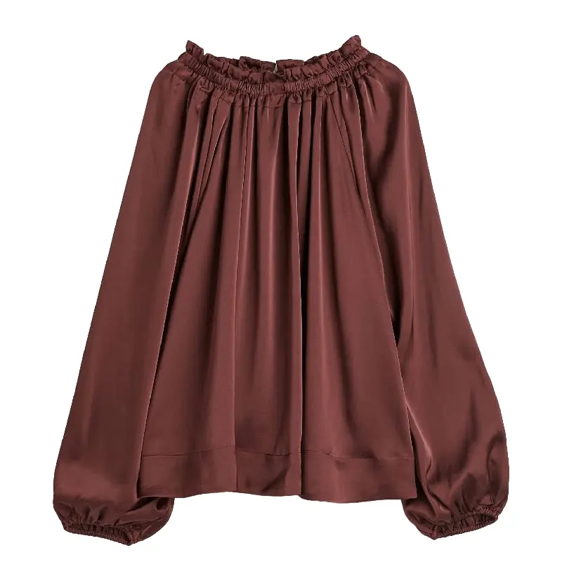

Блузка H&M Balloon-sleeved, темно-коричневый
